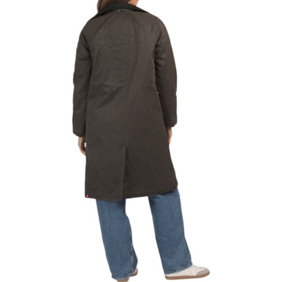 HUNTER Washed Wax Longline Coat With Detachable Hood - Picture 3 of 3